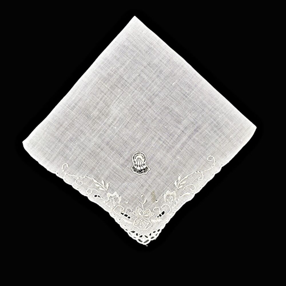 Embroidered Linen Heirloom Bridesmaid Handkerchief Madeira Wedding Cottage Core